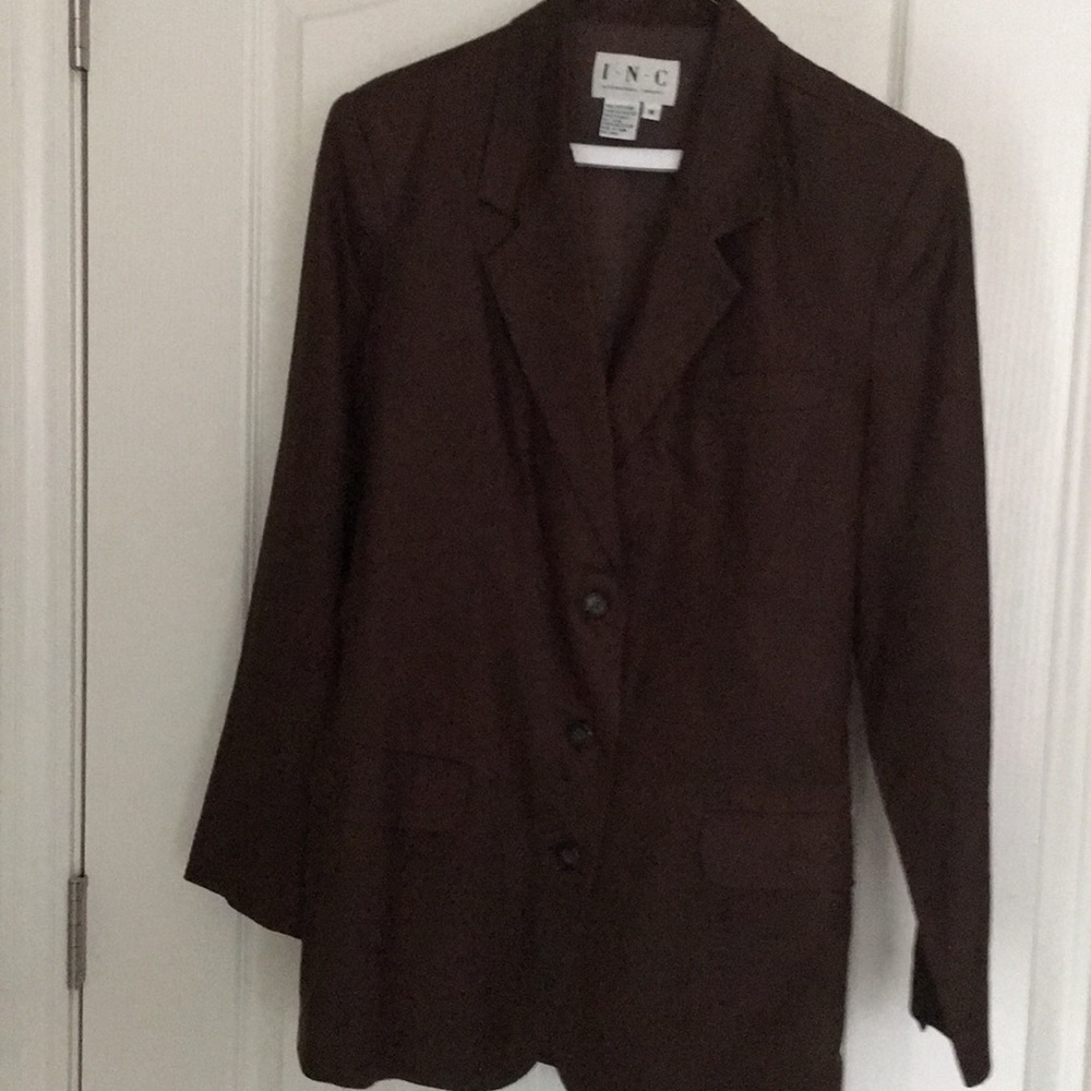INC Brown Linen Blazer